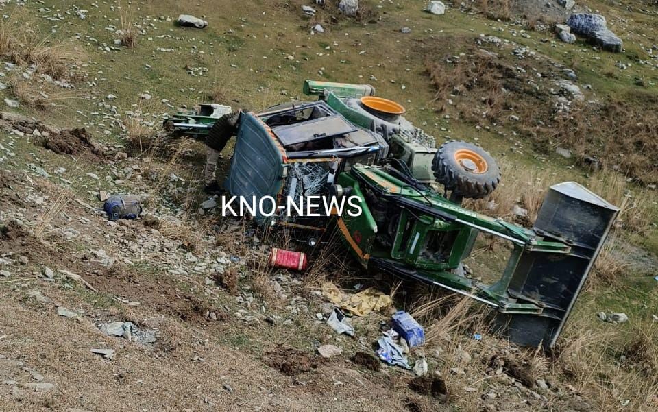 One Dead 2 injured after JCB skids off road in Ganderbal