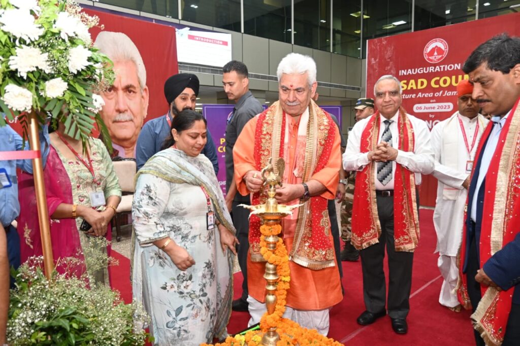 Lt Governor inaugurates SMVDSB’s Prasad cum Souvenir Counter in departure area of Jammu Airport