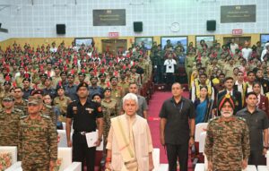 Lieutenant Governor interacts with NCC Cadets at Special National Integration Camp at Srinagar