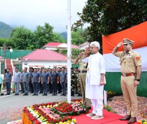 Lieutenant Governor Hoists National Flag at Raj Bhavan in Srinagar on the 79th Independence Day