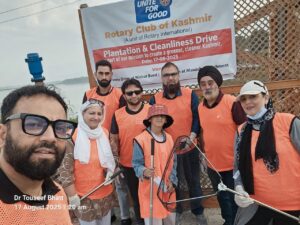 Rotary Club of Kashmir Organizes Successful Cleanliness Drive at Nishat Bund