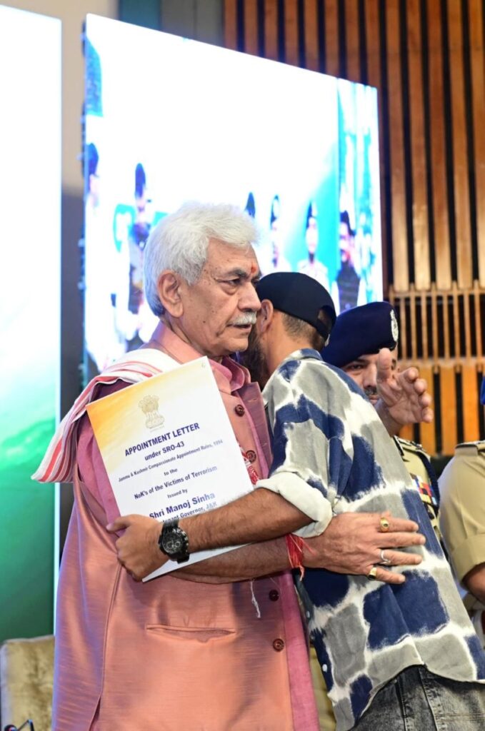 LG Sinha Gives Jobs to 158 Terror Victim Families