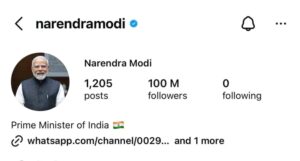 Modi Hits 100M: First World Leader to Reach Instagram Milestone